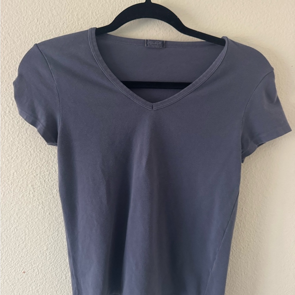 Classic V-Neck Women's Tee in Slate Blue